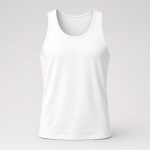 Blank white stringer bodybuilding tank front mockup - RTS-TK-101