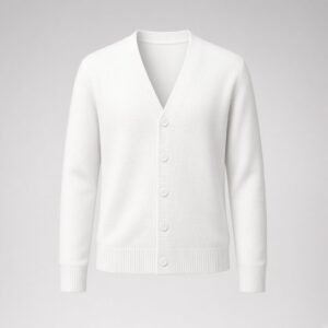 Blank white school cardigan front mockup - RTS-SSW-101