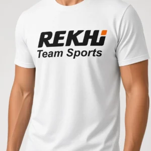 Rekhi Team Sports 100% Cotton T-Shirt — DTF Print — front worn — OEM custom apparel