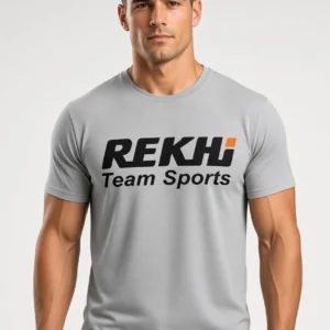 Rekhi Team Sports 50/50 Cotton-Poly T-Shirt — Screen Print — front worn — OEM custom apparel