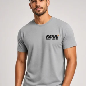 Rekhi Team Sports 80/20 Cotton-Poly T-Shirt — Screen Print — front worn — OEM custom apparel
